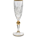 Bohemia 1845 Чаша за шампанско Bohemia 1845 Pinwheel Matt Cut and Gold 180ml, 6 броя