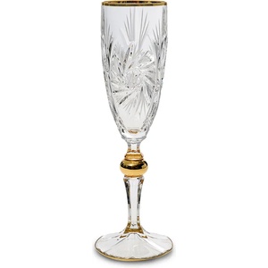 Bohemia 1845 Чаша за шампанско Bohemia 1845 Pinwheel Matt Cut and Gold 180ml, 6 броя