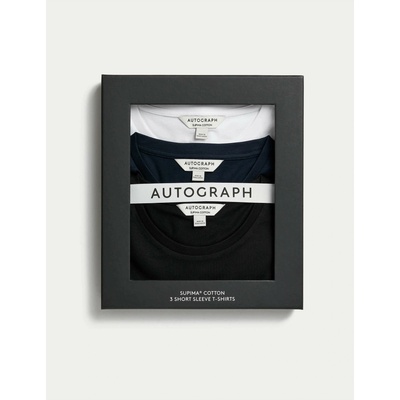 Marks & Spencer Тениска от чист Supima® памук, 3 бр. Marks & Spencer тъмносиня Marks & Spencer | Sin | МЪЖЕ | S REG