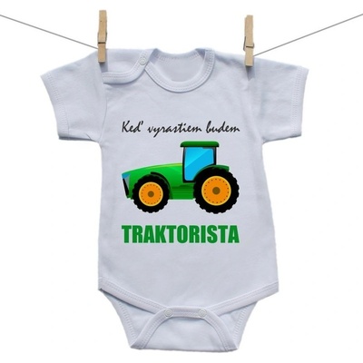 Boodyy Body s krátkym rukávom Keď vyrastiem budem traktorista