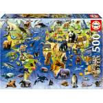Educa Пъзел Educa - Сто застрашени вида, 500 части (EDU19908)