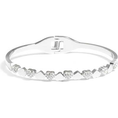 BM Jewellery Luxusní pevný náramek z chirurgické oceli srdce S1048090