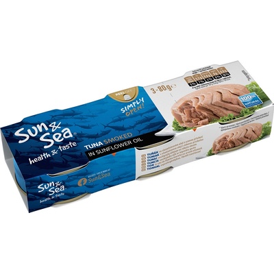Sun & Sea Tuniak v slnečnicovom oleji 3 x 80 g