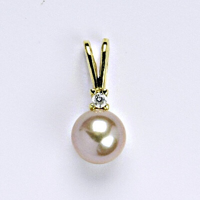 Čištín Zlatý přívěšek s přírodní růžovou perlou 14 kt, P 1207A pp
