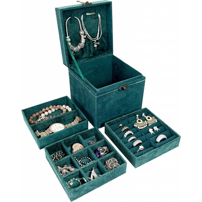 Springos šperkovnice QUATRE zelená