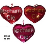 SUN-DAY Serce cekinowe 45cm Kocham Cię 3 kolory 156082