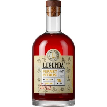 LEGENDA FERNET CITRUS 27% 0,7 l (čistá fľaša)