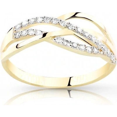 Cutie Jewellery prsteň zo žltého zlata so zirkónmi Z8036 10 X 1