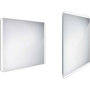 Nimco - Огледало за баня с LED подсветка, 90x70 см, заоблено, алуминий ZP 17019 (ZP 17019)