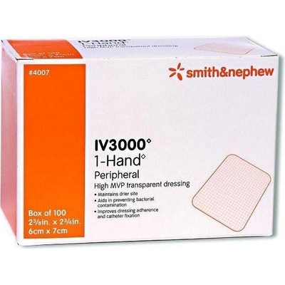 SMITH and NEPHEW IV3000 1 Hand pediatrické, 5cm x 6cm, filmové krytí pro kanyly a fixaci katéru 100 ks