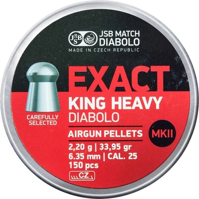 JSB Diabolo Exact King Heavy MKII - 2,200 g / 6,350 mm / 150 kusů diabolek