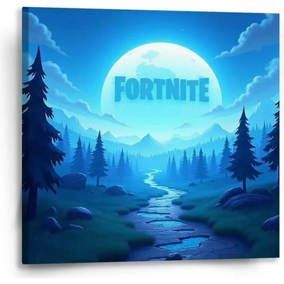 Sablio Obraz FORTNITE Modré údolí s měsícem - 50x50 cm