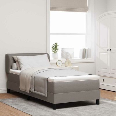 vidaXL Postel s boxspringem s matrací s čelo Taupe textil