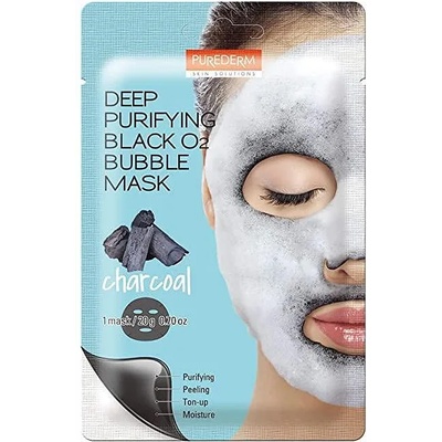 Purederm Кислородна маска за лице PUREDERM Deep Purifying Black O2 Bubble Mask Charcoal 20 ml