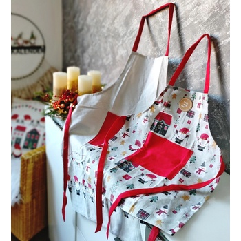 BoltzeXmas Vánoční zástěry skřítek Neposeda set 2ks - velká a malá