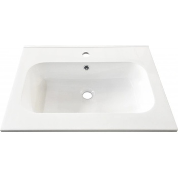 Image 1 of Inter Ceramic Бял умивалник 6061 за баня от смола, 61х46, 3 см (6061 - 2)