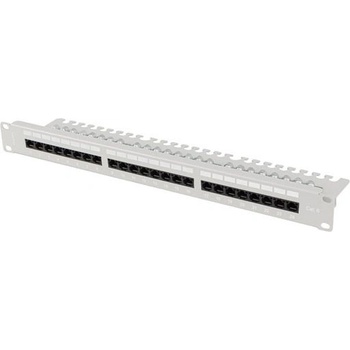 Lanberg Пач панел Lanberg patch panel 24 port 1U 19" CAT. 6 utp with cable organizer grey (PPU6-1124-S)