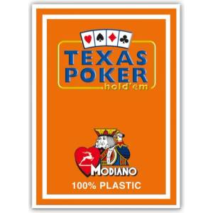 Modiano Пластични покер карти Texas Poker - оранжев гръб