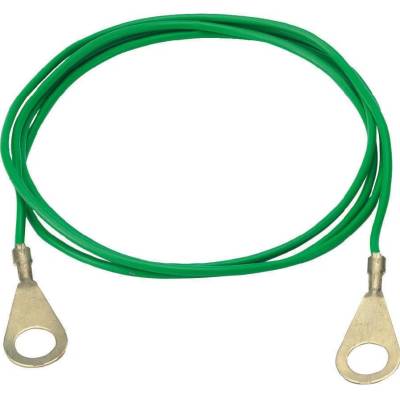 Zemnící kabel s koncovými oky zelený