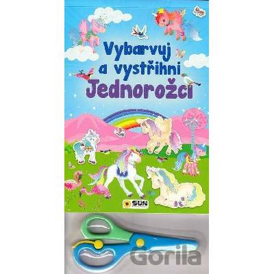 Vybarvuj a Vystřihni Jednorožci modrá