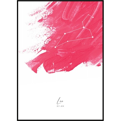 Plakát Znamení zvěrokruhu Rozměr plakátu: 30 x 40 cm, Znamení zvěrokruhu: Lev, Barevná varianta: Červená