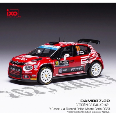 IXO Citroen C3 Rally2 Rallye Monte Carlo 2023 21 Rossel Dunand 1:43