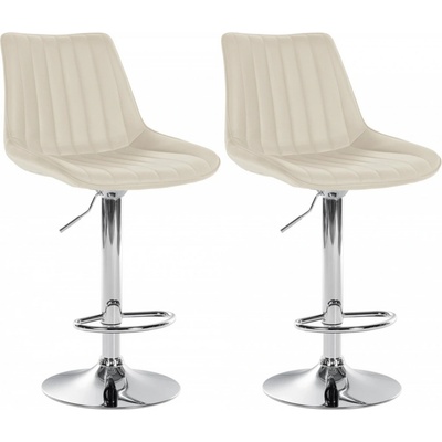 Design-Shop Toni koženka Krémová / chróm 2 ks