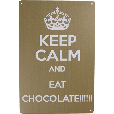 Nástěnná kovová cedule Eat Chocolate - 20*30 cm - Clayre & Eef