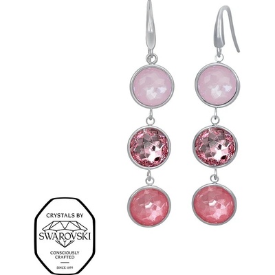 CRYSTalp Oceľové náušnice so Swarovski kryštálmi Ibiza 42430.ROS.E