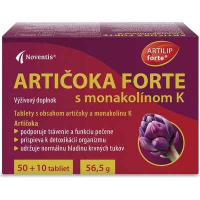 Noventis ARTIČOKA FORTE s monakolínom K 60 tabliet