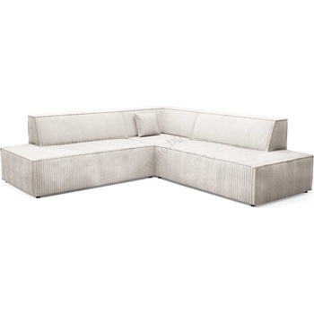 Laski Разтегателен l-образен ъглов диван teramo - десен, бежов, с вместителна ракла за съхранение (lk0087)