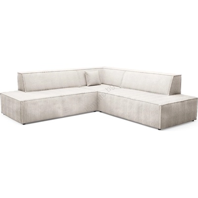 Laski Разтегателен l-образен ъглов диван teramo - десен, бежов, с вместителна ракла за съхранение (lk0087)