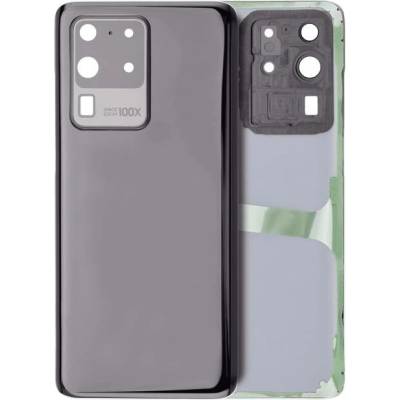 Zadní sklo + kryt kamery Samsung Galaxy S20 Ultra 5G (bez loga) – kosmicky černé – Aftermarket Plus SAM3530