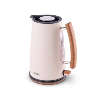 Lauben Кана Lauben Electric Kettle 17CR Wood Design, 1.7L, 2200W, LED превключвател, Бял (LBNEK17CR) (LBNEK17CR)