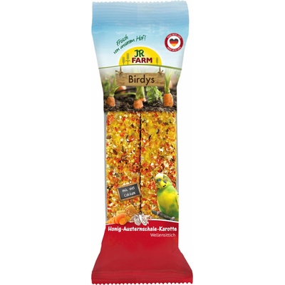 JR farm BIRDYS Andulky tyčinky med, mrkva mušle 130 g