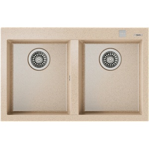 Teka Гранитна мивка, авт. клапан, за шкаф 80 см ForSquare 2B 790 TG БЕЖОВА (M.1029.БЕЖ) - bay Мивка за вграждане