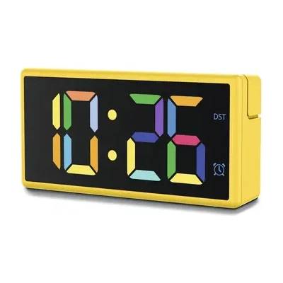 Hama Цифров часовник "Ibiza", многоцветен дисплей, с функция за зареждане през USB, жълт (HAMA-222210)