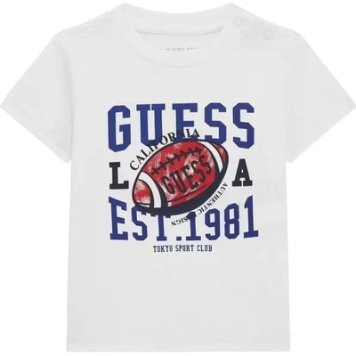 GUESS Тениска американски футбол за бебе момче в бяло Guess