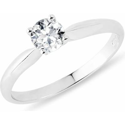 KLENOTA Prsten z bílého zlata s lab grown diamantem R0145752
