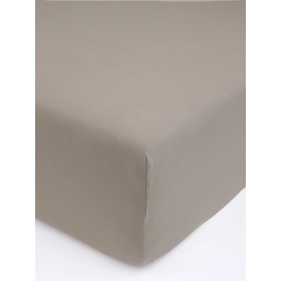 MKLuzkoviny.cz Jersey prostěradlo s elastanem Deluxe šedohnědé 120x200