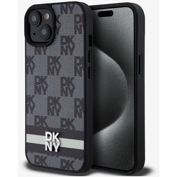 DKNY Заден капак от карирана кожа с шарка и райе за iPhone 15 черен DKNY DKNY | Cheren | ЖЕНИ | UNI