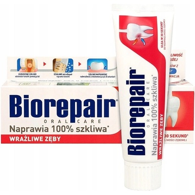 Biorepair Sensitive Plus pre citlivé zuby bez fluóru 75 ml