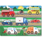 Melissa & Doug - Дървен пъзел с дръжки - Превозни средства (19051)
