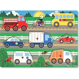 Melissa & Doug - Дървен пъзел с дръжки - Превозни средства (19051)