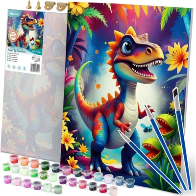 Massido 699023 Obraz pro malování podle čísel Dinosaurus 40 x 50 cm
