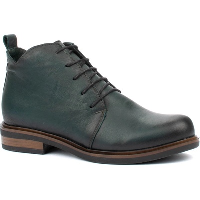 Тъмно зелени дамски кларкове от естествена кожа