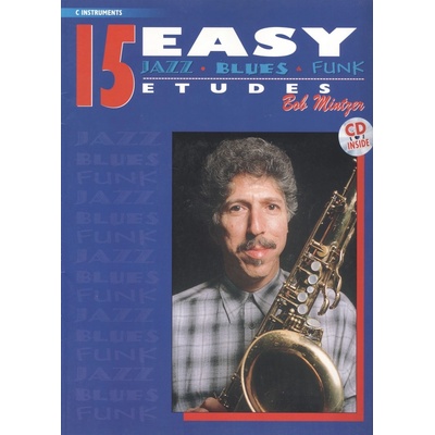 15 Easy Jazz Blues Funk Etudes + CD C nástroje příčná flétna kytara klávesové nástroje