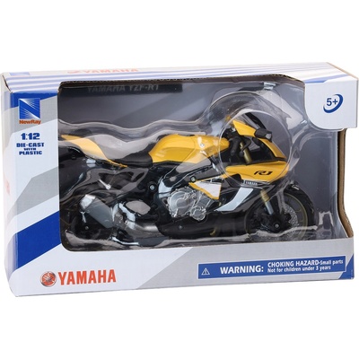 New Ray Toys Метален мотоциклет Newray - Yamaha YZF-1, 1: 12, жълт (57803 A)