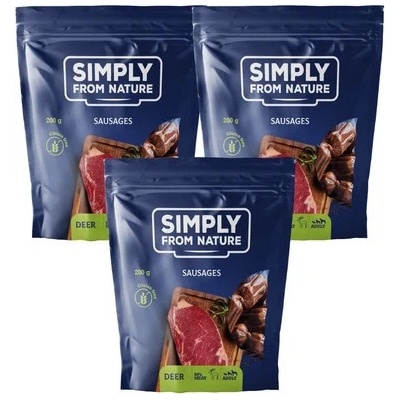 SIMPLY FROM NATURE Klobásky s jelením masem 3 x 200 g