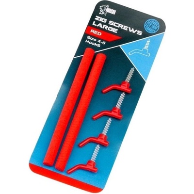 Nash Rovnátka Zig Screws červená veľ. L 4 ks